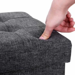 Betttruhen|Sitztruhen<SONGMICS Kleiner Sitzwürfel Dunkelgrau meliert