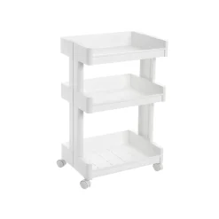 Küche & Esszimmer|Badezimmer<SONGMICS Kleines Badregal auf Rollen 3 Fächer