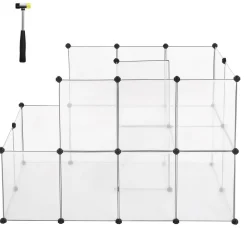 Freigehege<SONGMICS Kleintierauslauf aus Kunststoff Weiβ