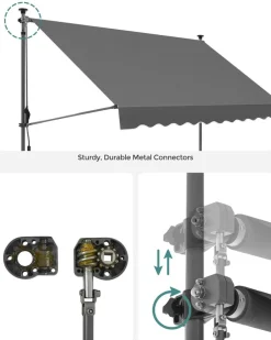 Senkrechtmarkisen<SONGMICS Klemmmarkise 250 x 130 cm