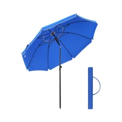 Sonnenschirme<SONGMICS Knickbarer Sonnenschirm Blau