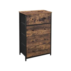 Eingangsbereich|Schlafzimmer<SONGMICS Kommode mit Stoffschubladen Vintagebraun