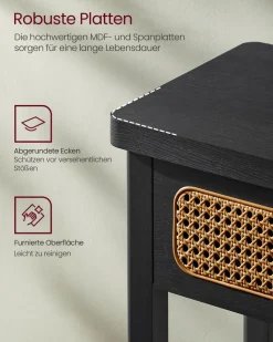 Beistelltische|Konsolentische<SONGMICS Konsolentisch mit 2 Schubladen Boho-Stil