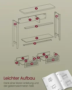 Beistelltische|Konsolentische<SONGMICS Konsolentisch mit 2 Schubladen Boho-Stil