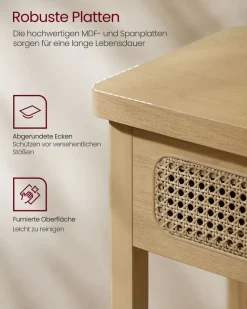 Beistelltische|Konsolentische<SONGMICS Konsolentisch mit 2 Schubladen Boho-Stil