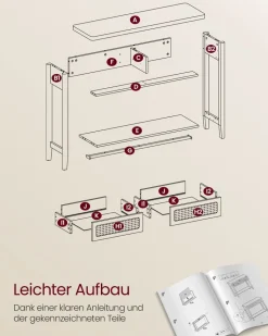 Beistelltische|Konsolentische<SONGMICS Konsolentisch mit 2 Schubladen Boho-Stil