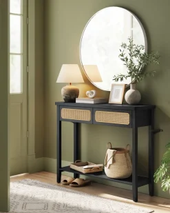 Beistelltische|Konsolentische<SONGMICS Konsolentisch mit 2 Schubladen Boho-Stil