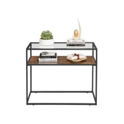 Eingangsbereich|Wohnzimmer<SONGMICS Konsolentisch mit Glasoberfläche