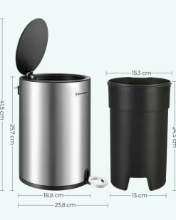 Eimer & Körbe|Mülleimer<SONGMICS Kosmetikeimer 3 Liter