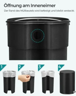 Eimer & Körbe|Mülleimer<SONGMICS Kosmetikeimer 3 Liter