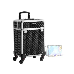 Kosmetikkoffer<SONGMICS Kosmetikkoffer mit Universalrollen Schwarz