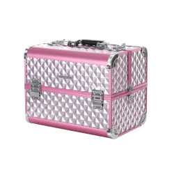 Kosmetikkoffer<SONGMICS Kosmetikkoffer Rosa-Silber