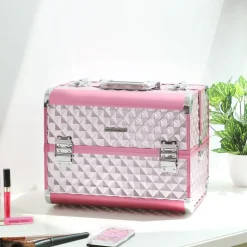 Kosmetikkoffer<SONGMICS Kosmetikkoffer Rosa-Silber