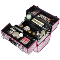 Kosmetikkoffer<SONGMICS Kosmetikkoffer Rosa-Silber