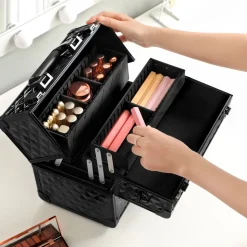 Kosmetikkoffer<SONGMICS Kosmetikkoffer Rosa-Silber