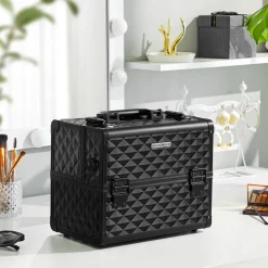 Kosmetikkoffer<SONGMICS Kosmetikkoffer Rosa-Silber