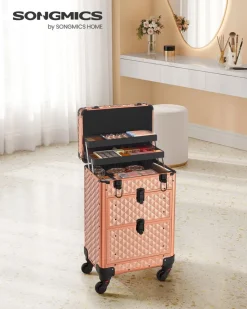 Kosmetikkoffer<SONGMICS Kosmetikkoffer Trolley Friseurkoffer champagnergold Default Title