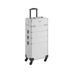 Kosmetikkoffer<SONGMICS Kosmetikkoffer Trolley 4-in-1 Design silber