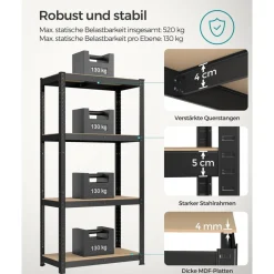 Utensilien & Möbel Für Die Garage|Regale<SONGMICS Lagerregal bis 520 kg belastbar