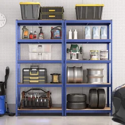 Utensilien & Möbel Für Die Garage|Regale<SONGMICS Lagerregale 2er Set mit 5 verstellbaren Ablagen Blau