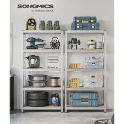 Küche & Esszimmer|Utensilien & Möbel Für Die Garage<SONGMICS Lagerregale 2er Set Silber