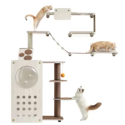 Clickat<SONGMICS Land - Katzenmöbel Kletterwand 7er Set Haferflockenbraun-Kaffeebraun
