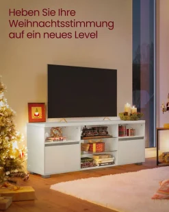 Tv-Lowboards<SONGMICS LED-Beleuchtung TV-Schrank mit offenen Ablagen