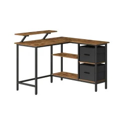 Computertische<SONGMICS L-förmiger Schreibtisch mit 2 Schubladen 115 x 105 cm