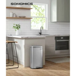 Utensilien & Möbel Für Die Garage|Küche & Esszimmer<SONGMICS Mülleimer 30 L Edelstahl