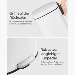 Utensilien & Möbel Für Die Garage|Küche & Esszimmer<SONGMICS Mülleimer 30 L Edelstahl