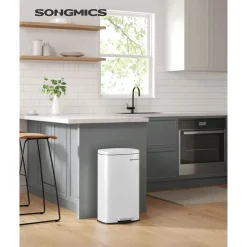 Utensilien & Möbel Für Die Garage|Küche & Esszimmer<SONGMICS Mülleimer 30 L Edelstahl