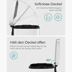 Utensilien & Möbel Für Die Garage|Küche & Esszimmer<SONGMICS Mülleimer 30 L Edelstahl