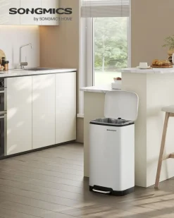 Küche & Esszimmer|Mülleimer<SONGMICS Mülleimer 30 L Weiß