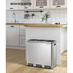 Küche & Esszimmer|Mülleimer<SONGMICS Mülleimer 54 Liter (3 x 18 L)