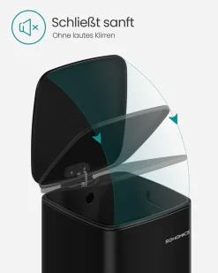 Mülleimer|Mülleimer<SONGMICS Mülleimer 20 Liter aus Stahl sandbeige