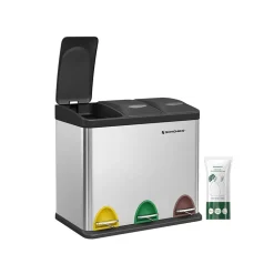 Küche & Esszimmer|Mülleimer<SONGMICS Mülltrenner 24 Liter (3 x 8 L)