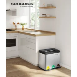 Küche & Esszimmer|Mülleimer<SONGMICS Mülltrenner 24 Liter (3 x 8 L)