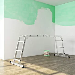 Utensilien & Möbel Für Die Garage|Leitern<SONGMICS Multifunktionsleiter 350 cm silber