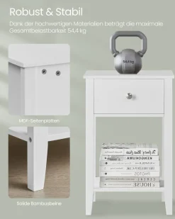 Nachttische<SONGMICS Nachttisch aus Bambus mit Schublade