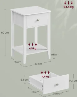 Nachttische<SONGMICS Nachttisch aus Bambus mit Schublade