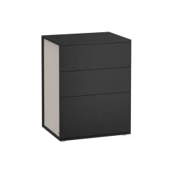 Nachttische<SONGMICS Nachttisch mit 3 Schubladen mattweiß-cappuccinobeige