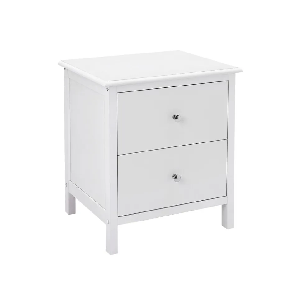 Nachttische<SONGMICS Nachttisch mit 2 Schubladen Weiß