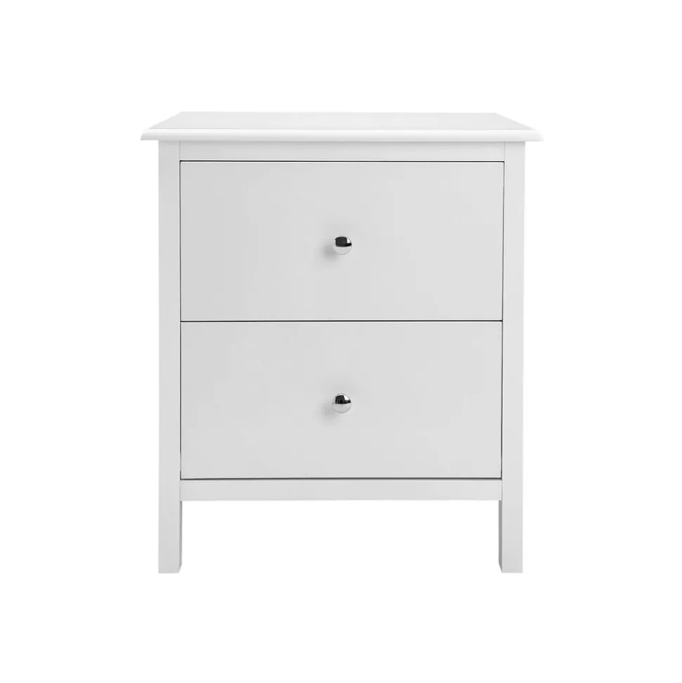 Nachttische<SONGMICS Nachttisch mit 2 Schubladen Weiß