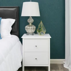 Nachttische<SONGMICS Nachttisch mit 2 Schubladen Weiß