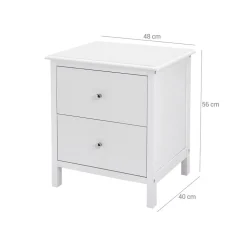 Nachttische<SONGMICS Nachttisch mit 2 Schubladen Weiß