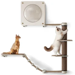 Clickat<SONGMICS Oasis - Katzenmöbel Kletterwand 5er Set Haferflockenbraun-Kaffeebraun