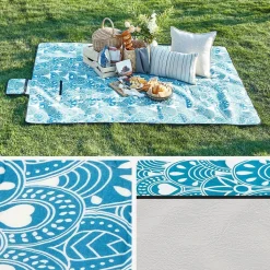 Picknickdecken<SONGMICS Picknickdecke 200 x 200 cm blau