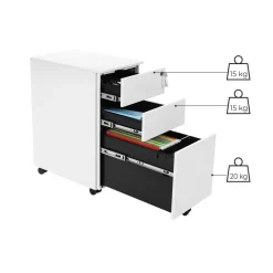 Rollcontainer<SONGMICS Rollcontainer 3 Schubladen Weiß