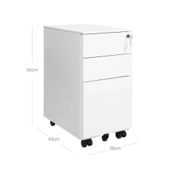 Rollcontainer<SONGMICS Rollcontainer 3 Schubladen Weiß
