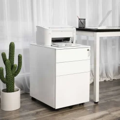 Rollcontainer<SONGMICS Rollcontainer 3 Schubladen Weiß